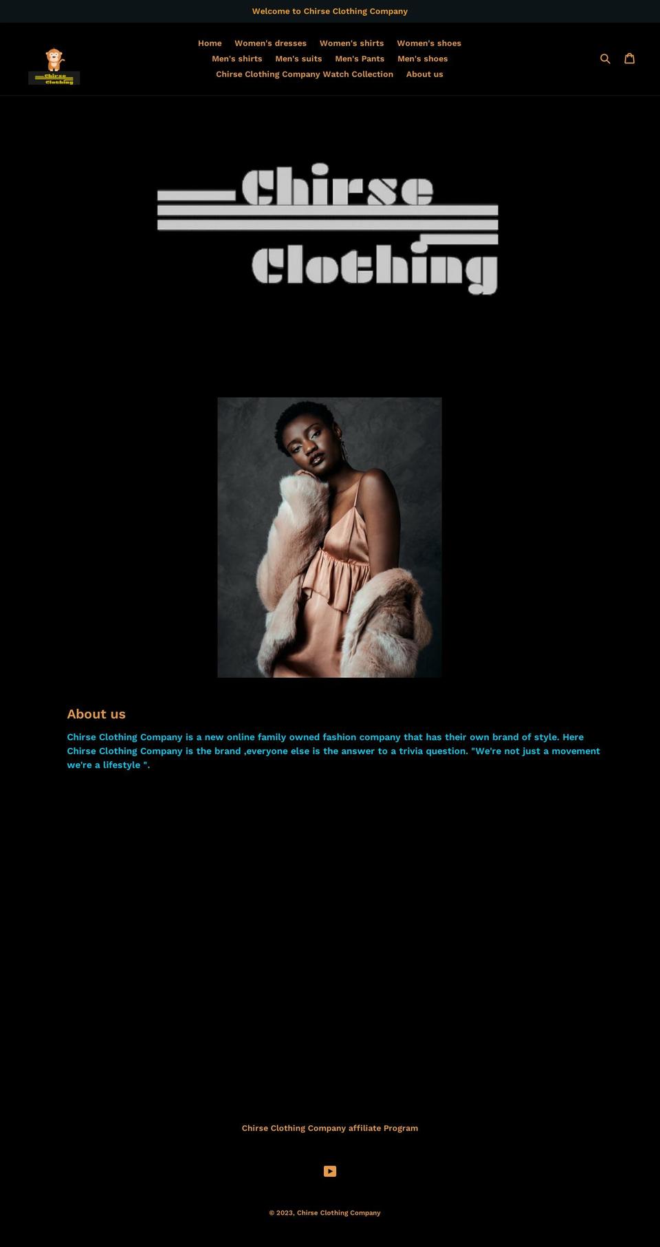 chirseclothingcompany.com — Shopify storefront screenshot