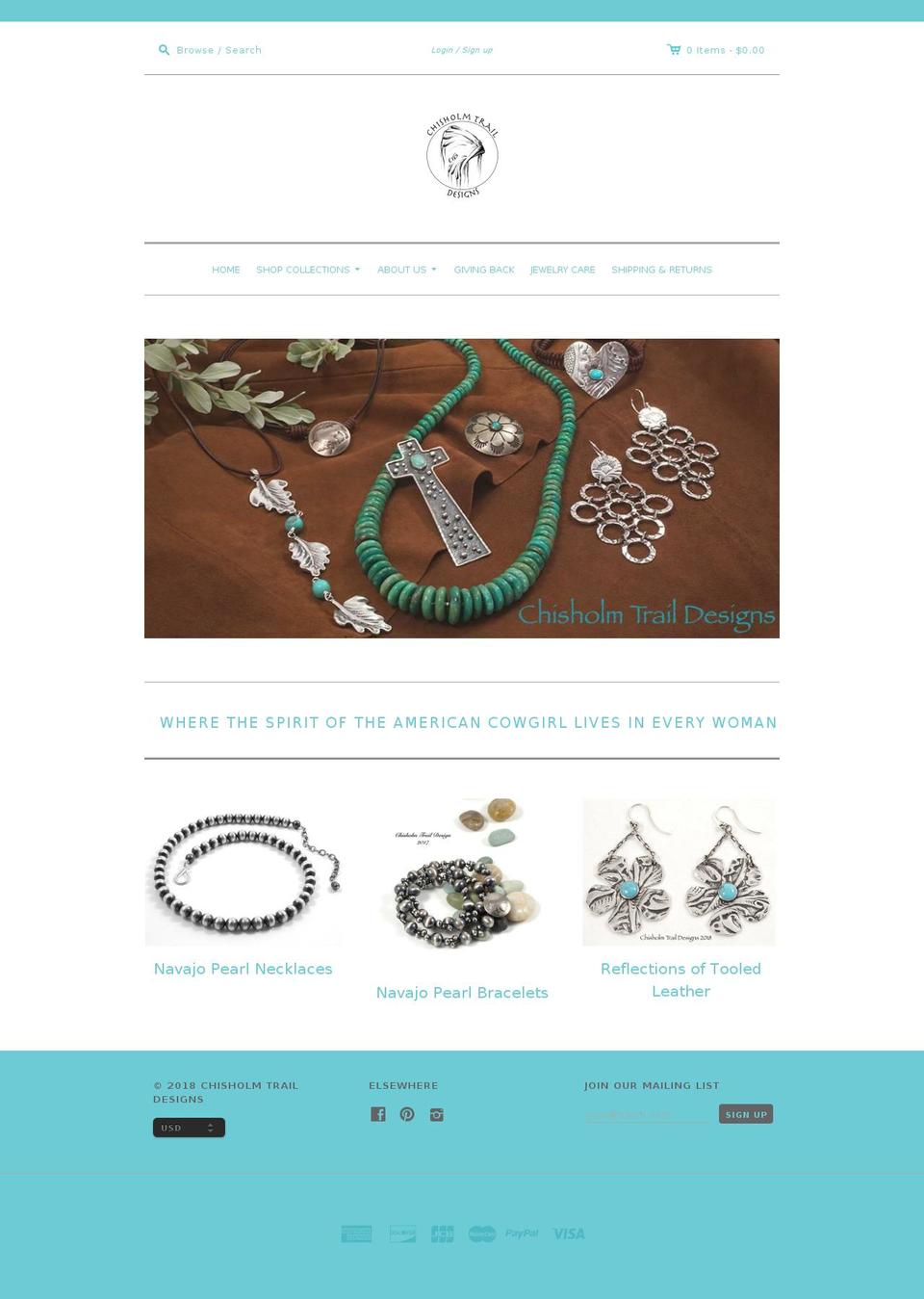 chisolmtraildesigns.com — Shopify storefront screenshot