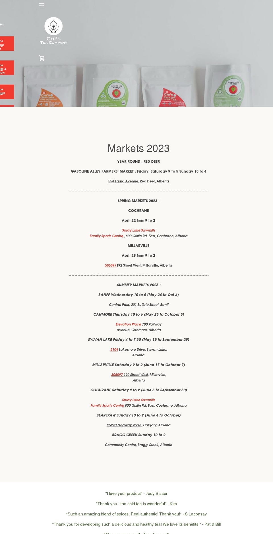 chiteacompany.com shopify website screenshot