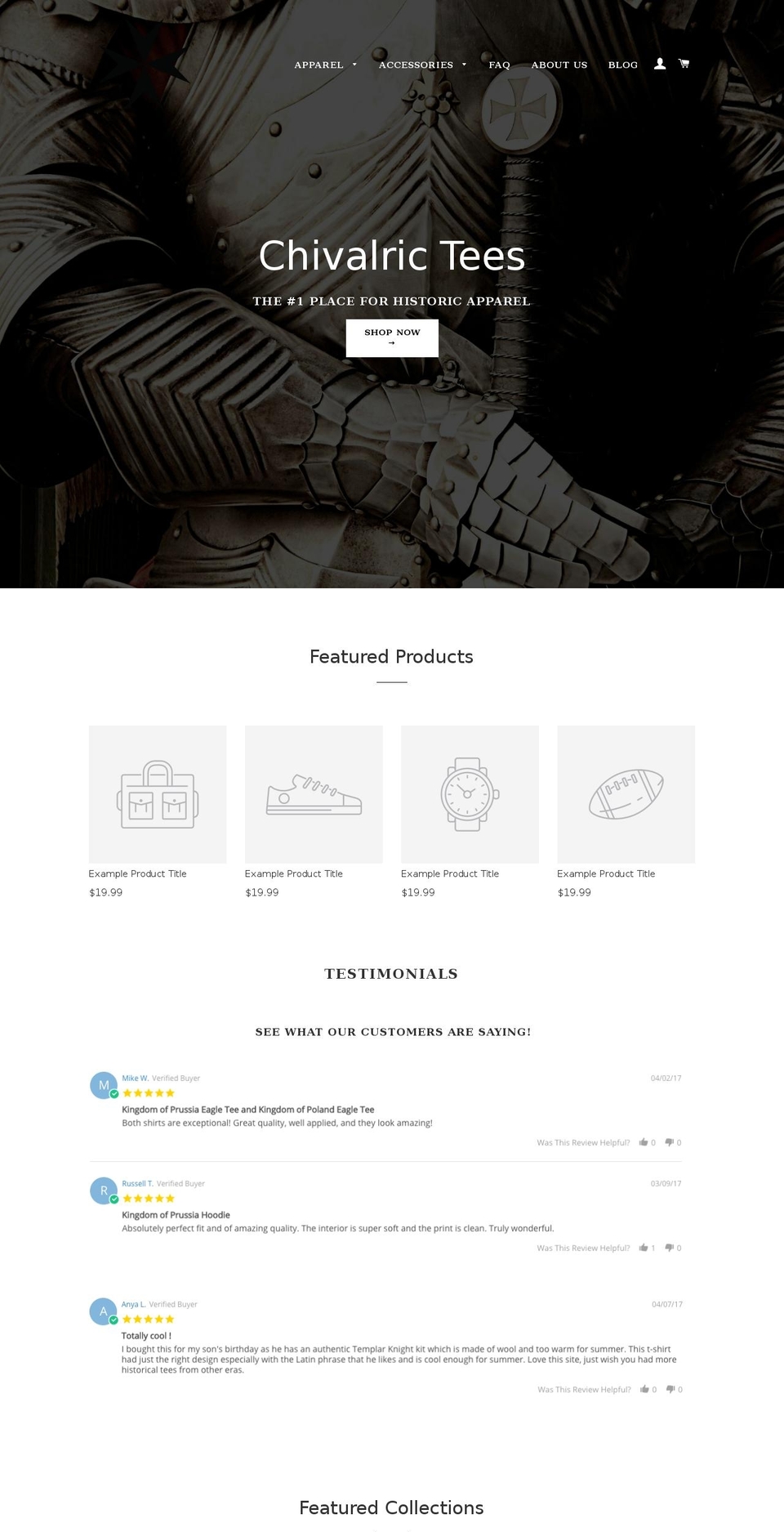 chivalrictees.com shopify website screenshot