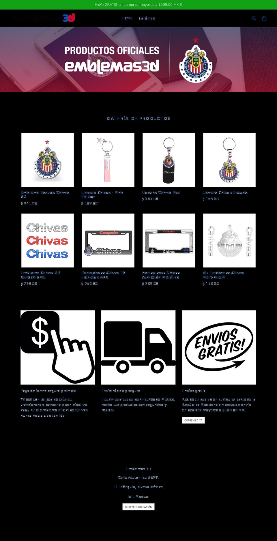 pagina oficial Shopify theme site example chivasemblemas3d.com