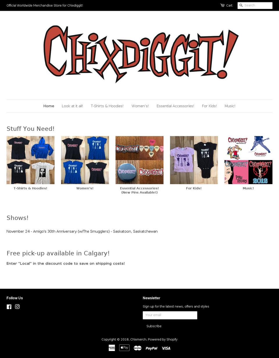 chixdiggit.com shopify website screenshot