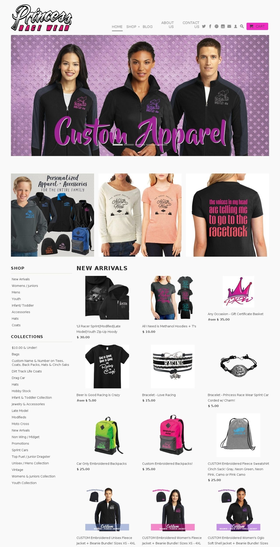 chixgearracewear.com — Shopify storefront screenshot