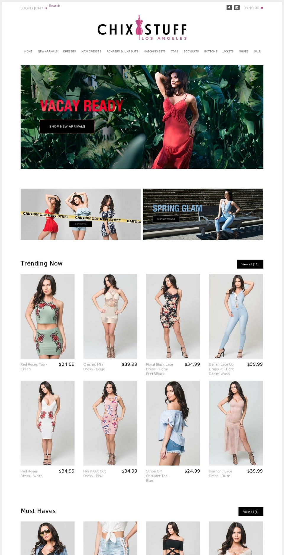 chixstuff.com shopify website screenshot