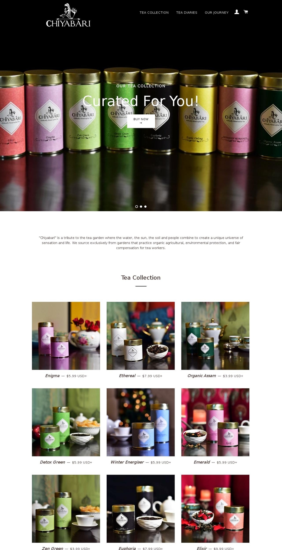 chiyabari.com — Shopify storefront screenshot