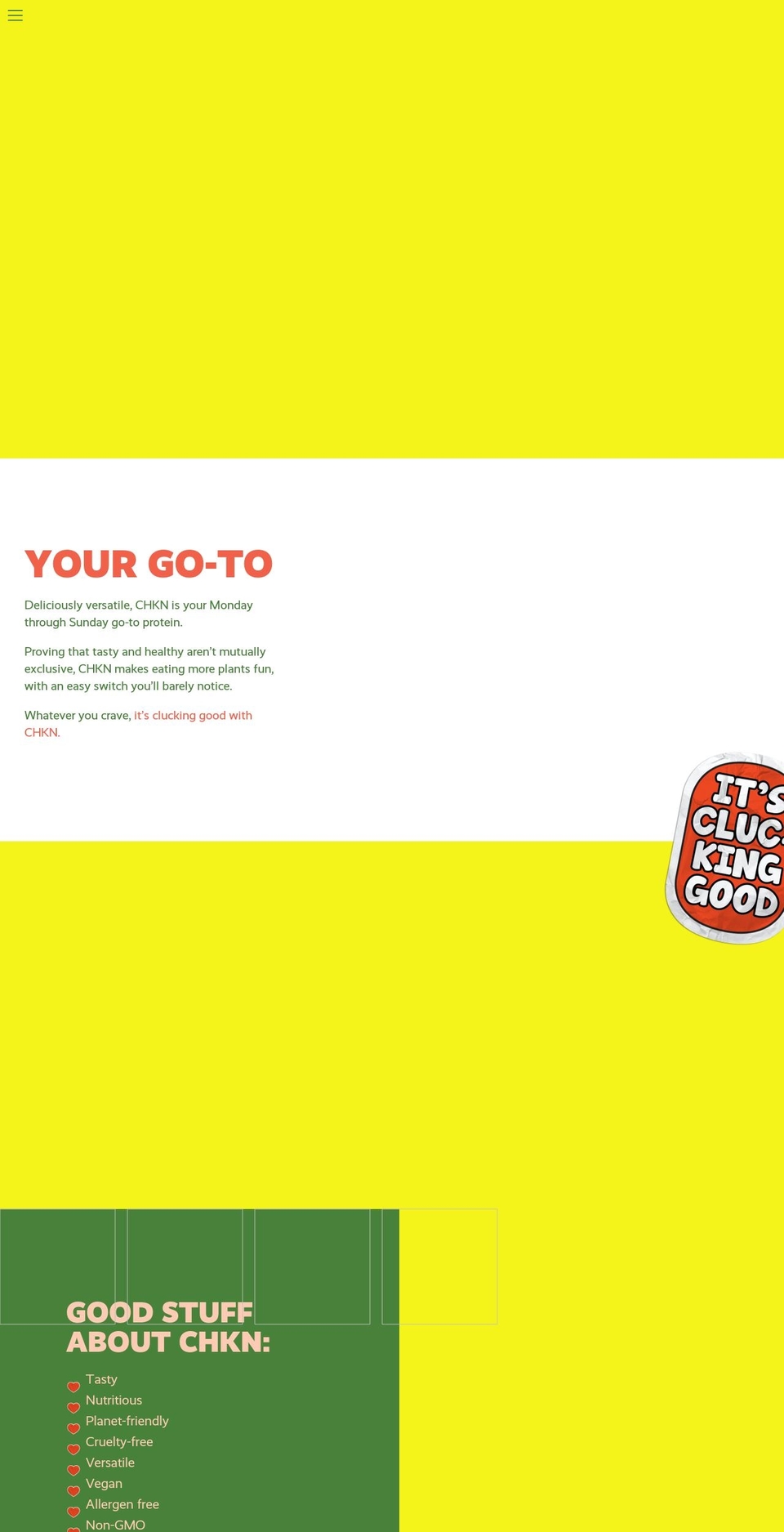 chknnotchicken.com shopify website screenshot