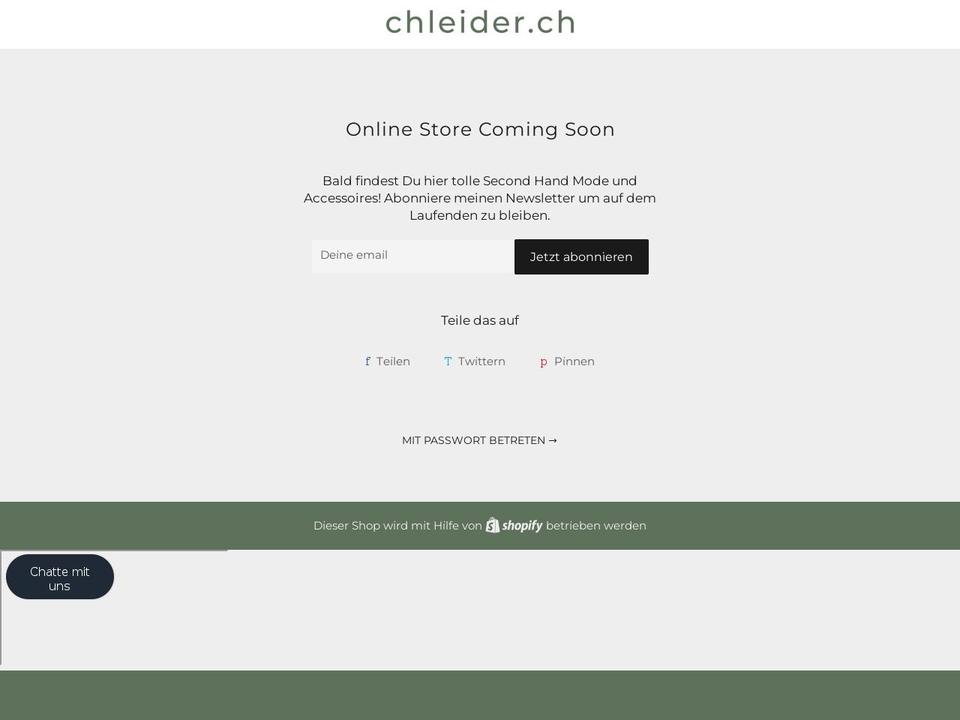 chleider.ch shopify website screenshot