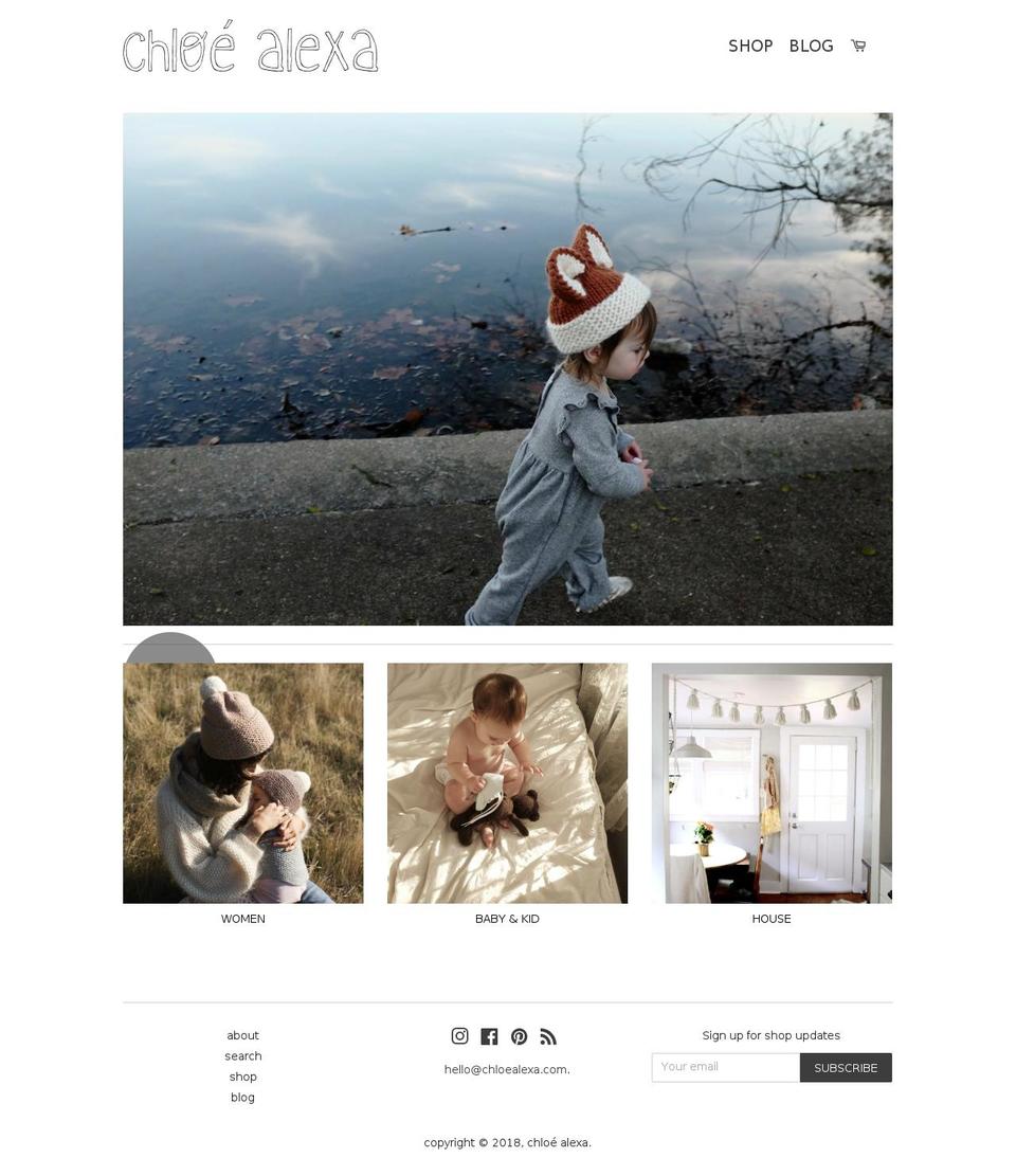 chloealexahandmade.com shopify website screenshot