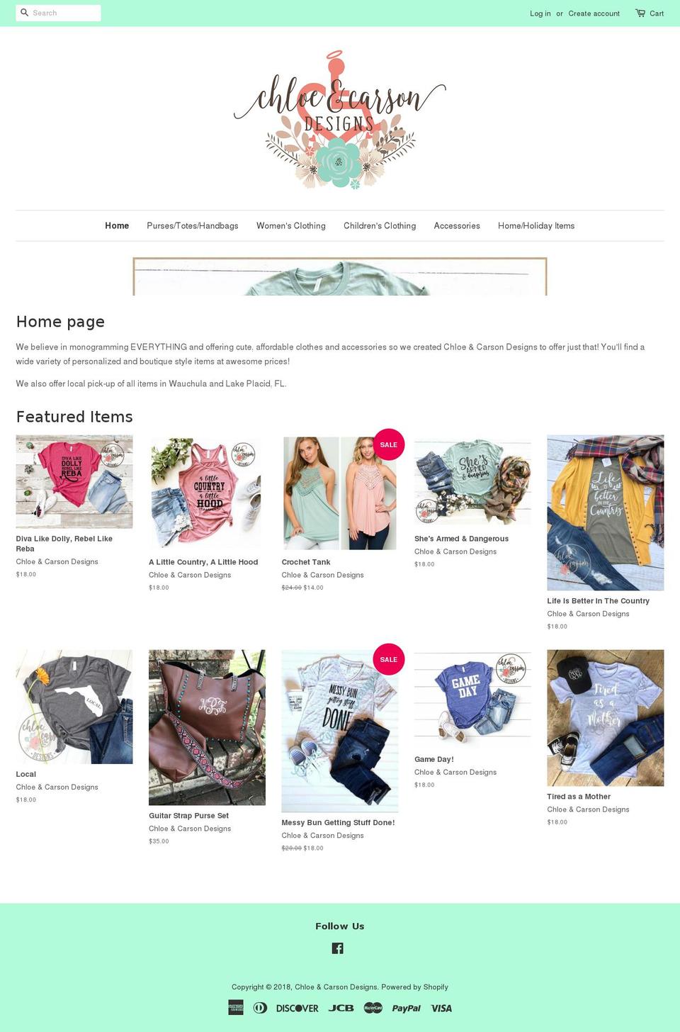 chloeandcarson.com shopify website screenshot