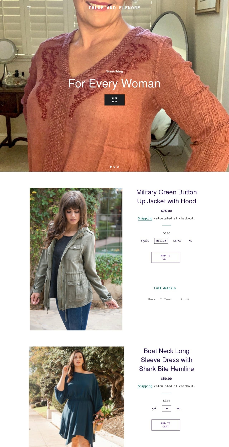 chloeandelenore.com shopify website screenshot