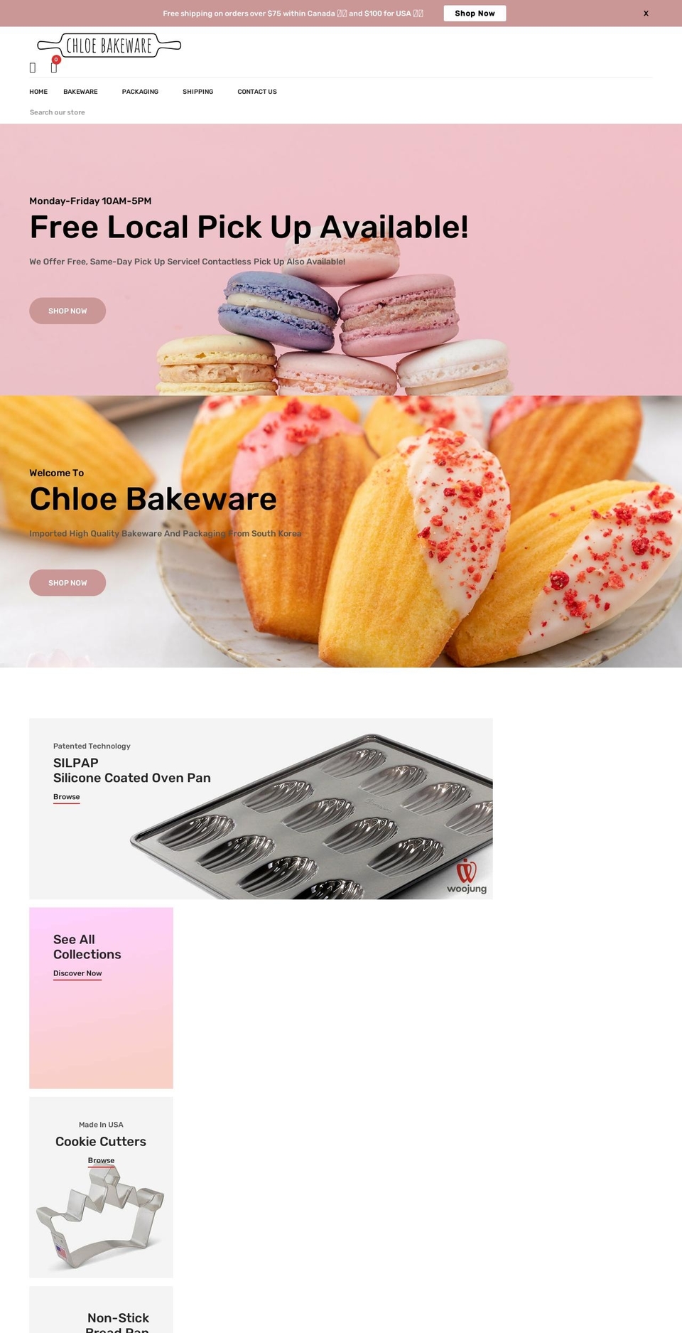 chloebakeware.com shopify website screenshot