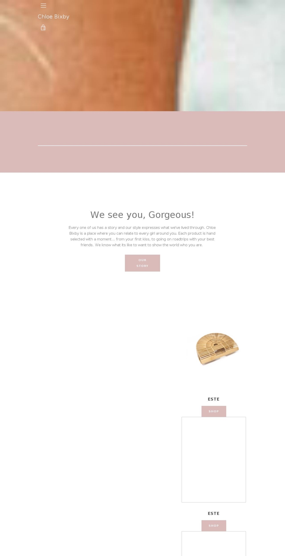 chloebixby.com — Shopify storefront screenshot