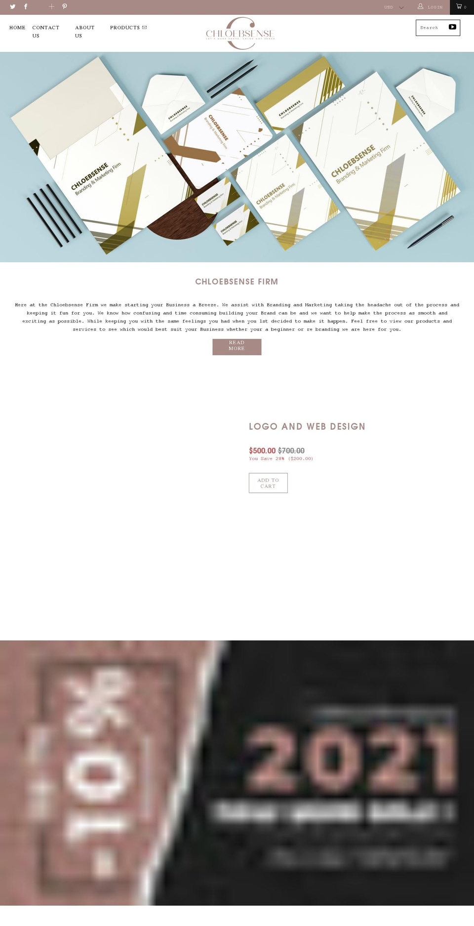 chloebsense.com shopify website screenshot