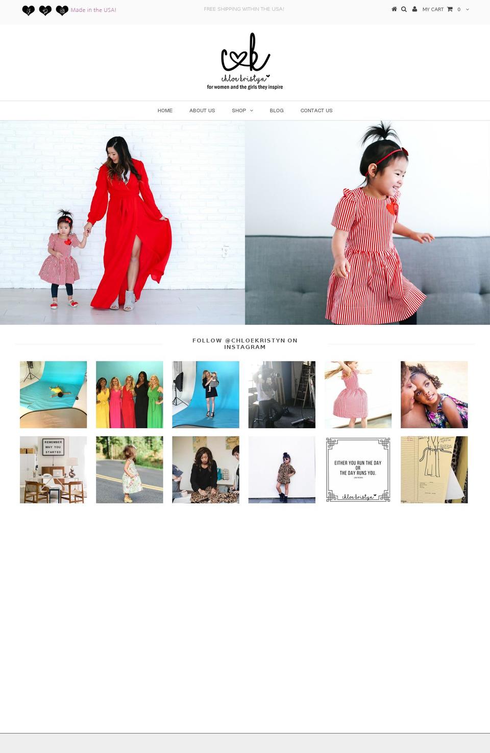 chloekristyn.com shopify website screenshot