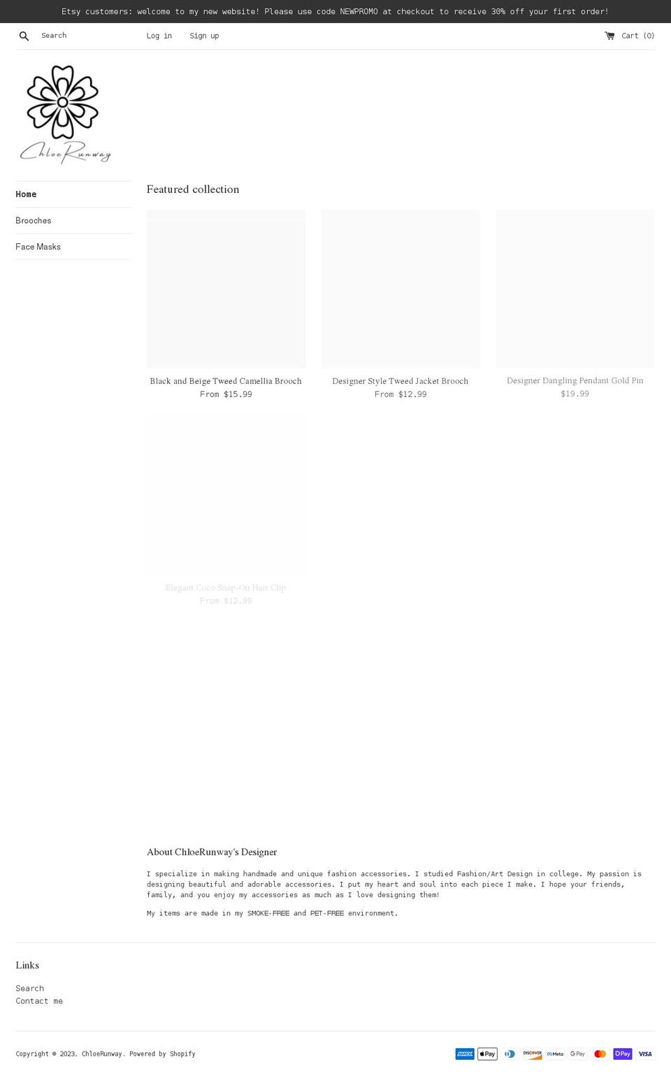 chloerunway.com shopify website screenshot