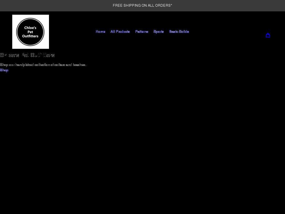 chloespetoutfitters.com shopify website screenshot