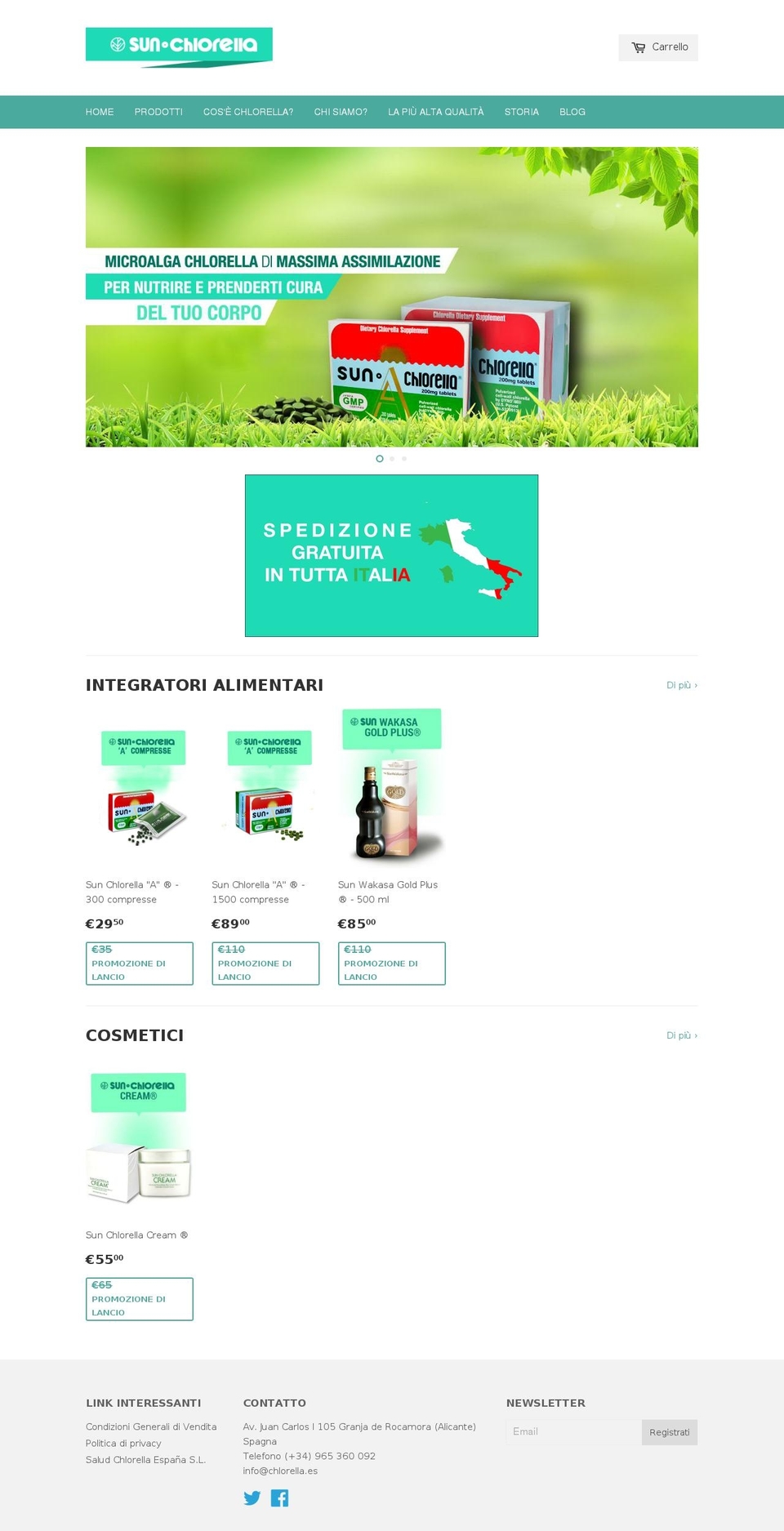 chlorellaitalia.com shopify website screenshot