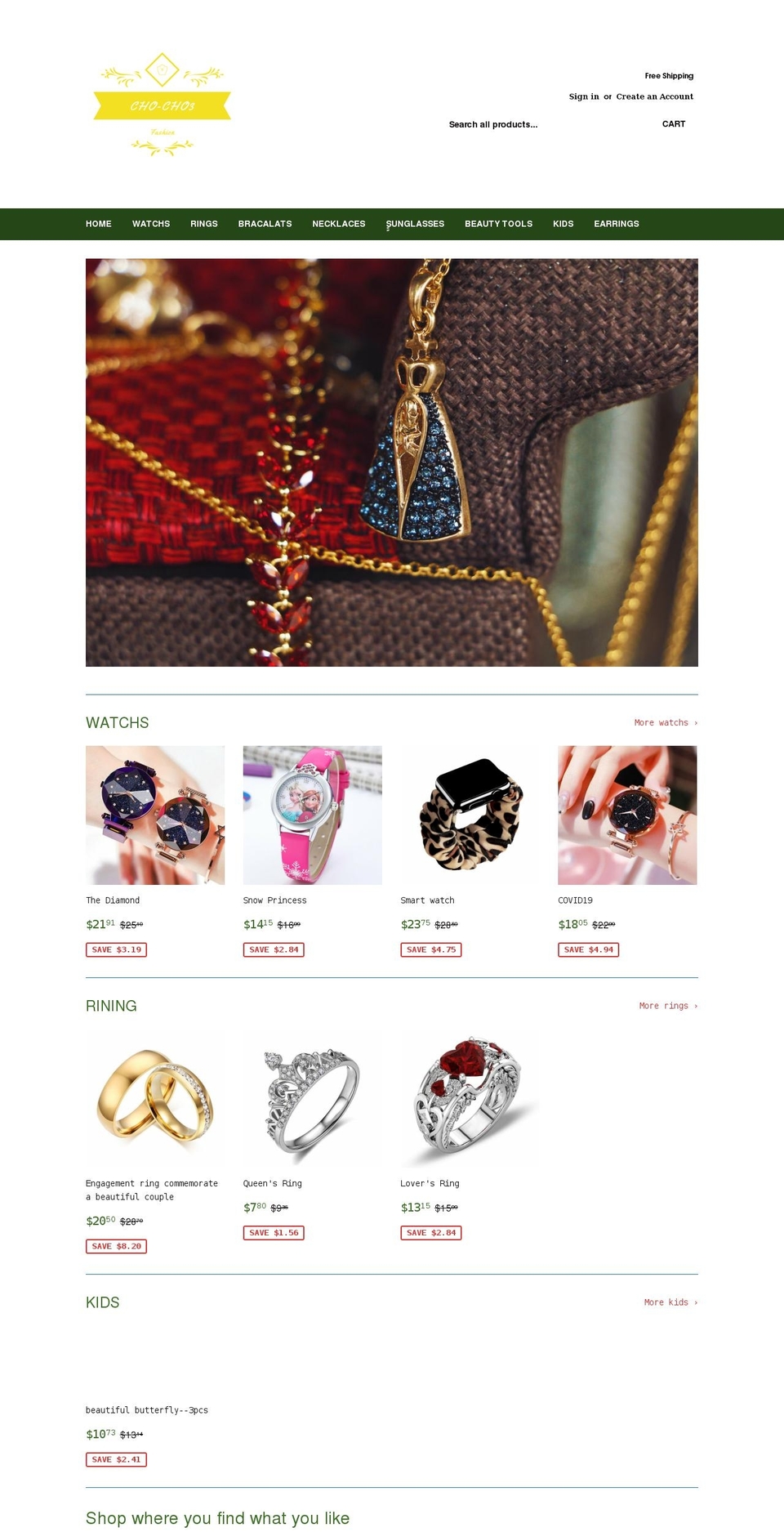 cho-cho3.com shopify website screenshot