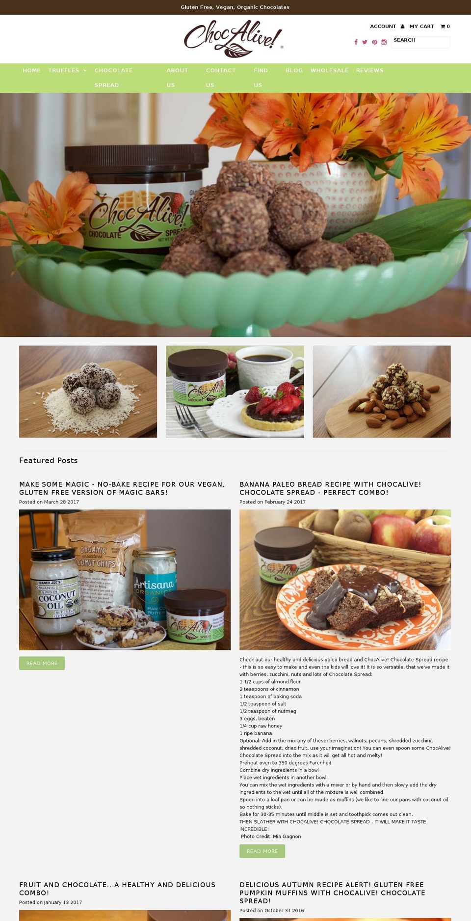 chocalive.com shopify website screenshot
