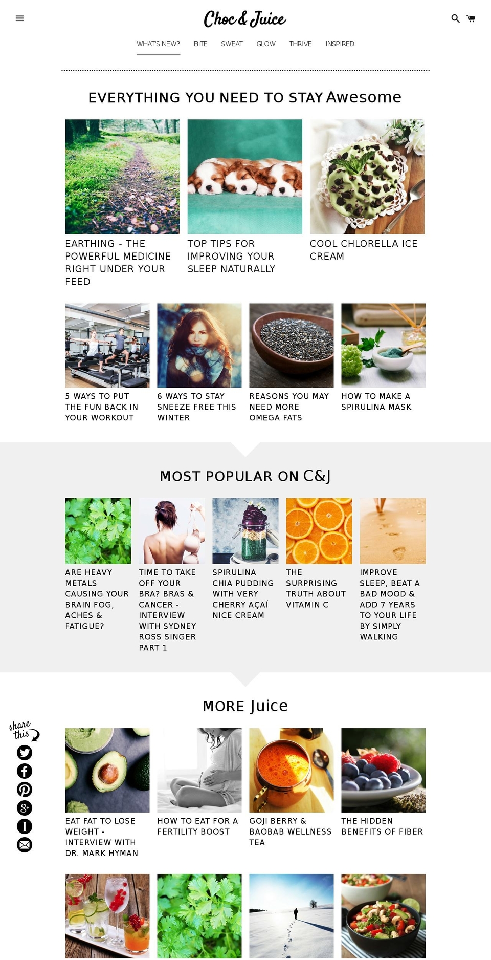 chocandjuice.com shopify website screenshot