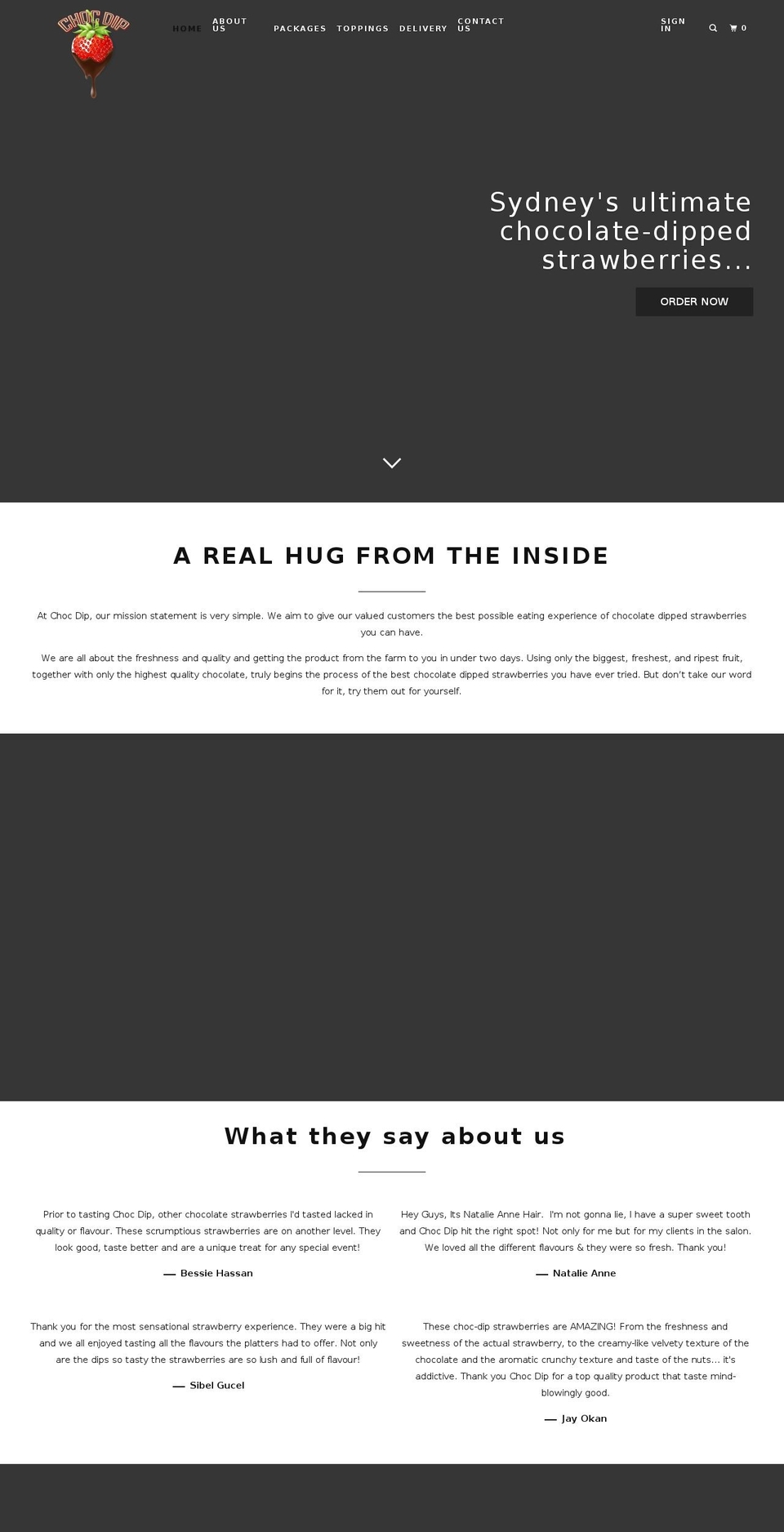 chocdip.com — Shopify storefront screenshot