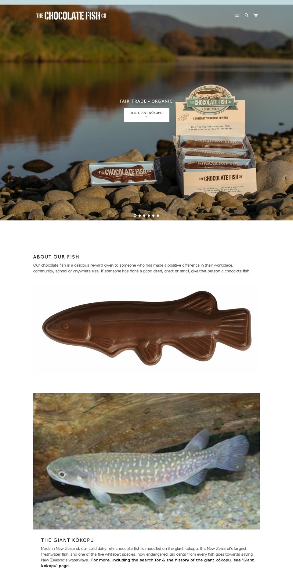 chocfish.co.nz shopify website screenshot