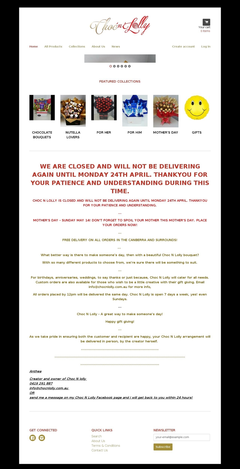 chocnlolly.com shopify website screenshot