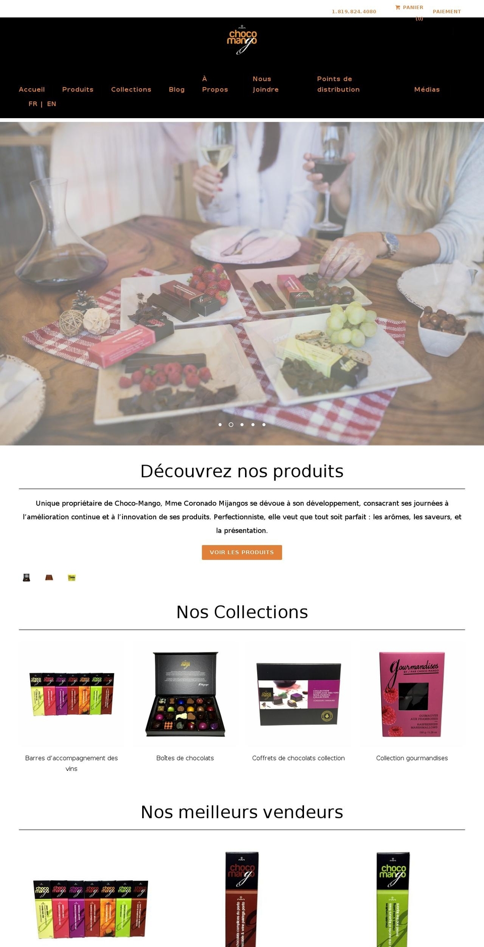 choco-mango.ca shopify website screenshot