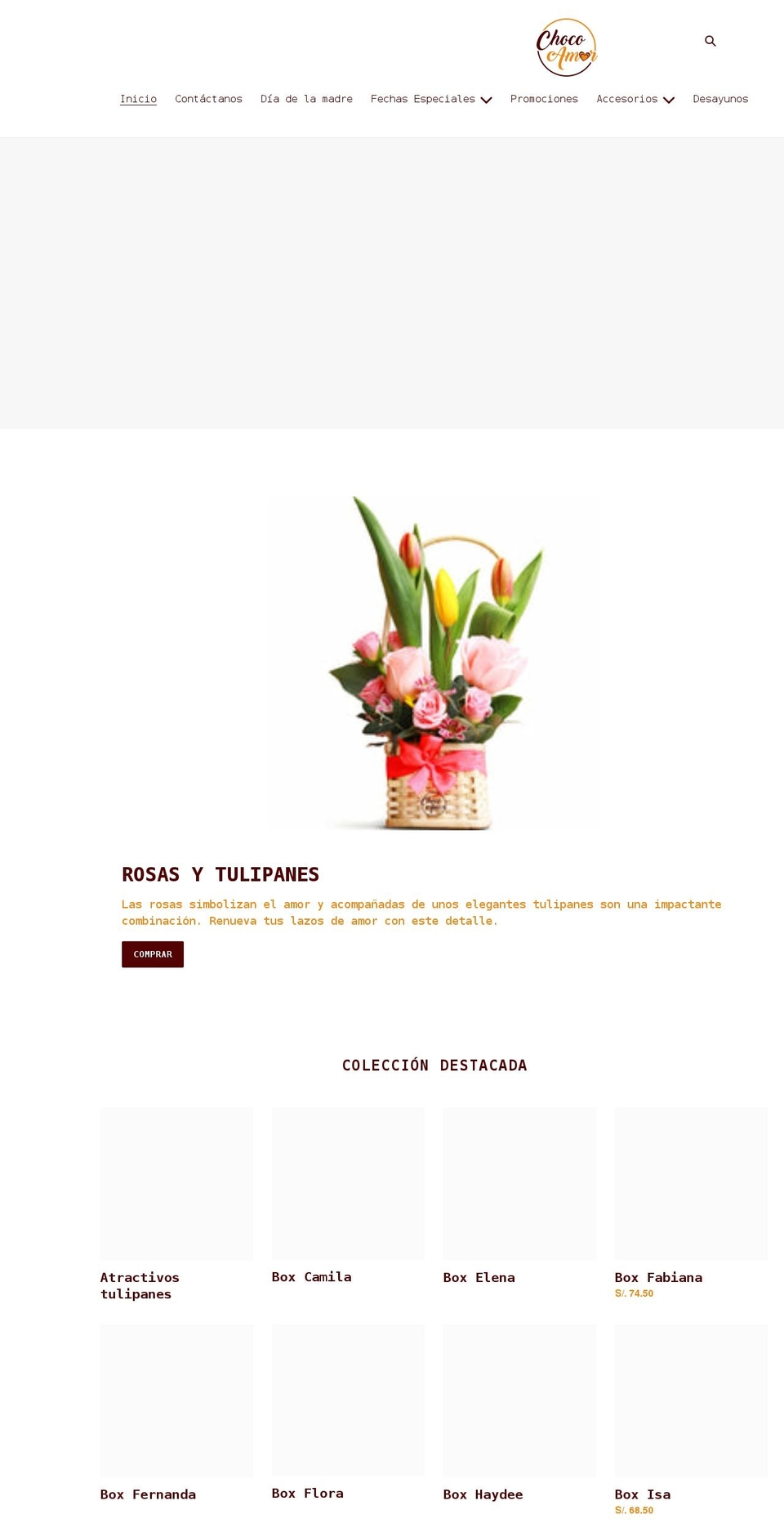 chocoamor.com shopify website screenshot