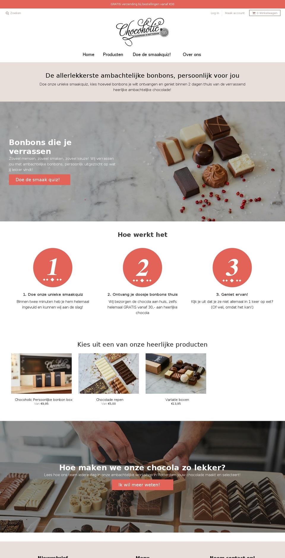 chocoholic.nl shopify website screenshot