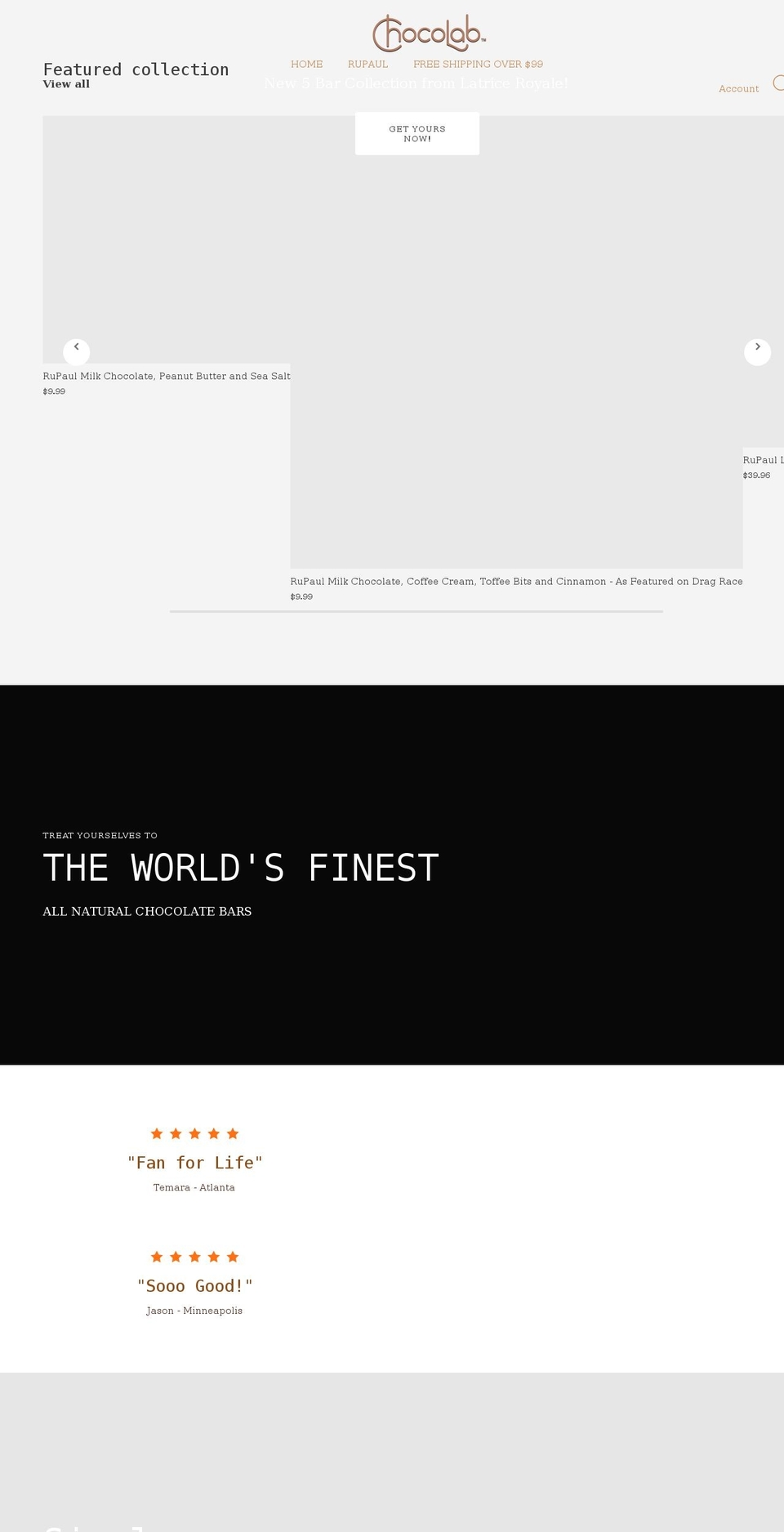 chocolab.com shopify website screenshot