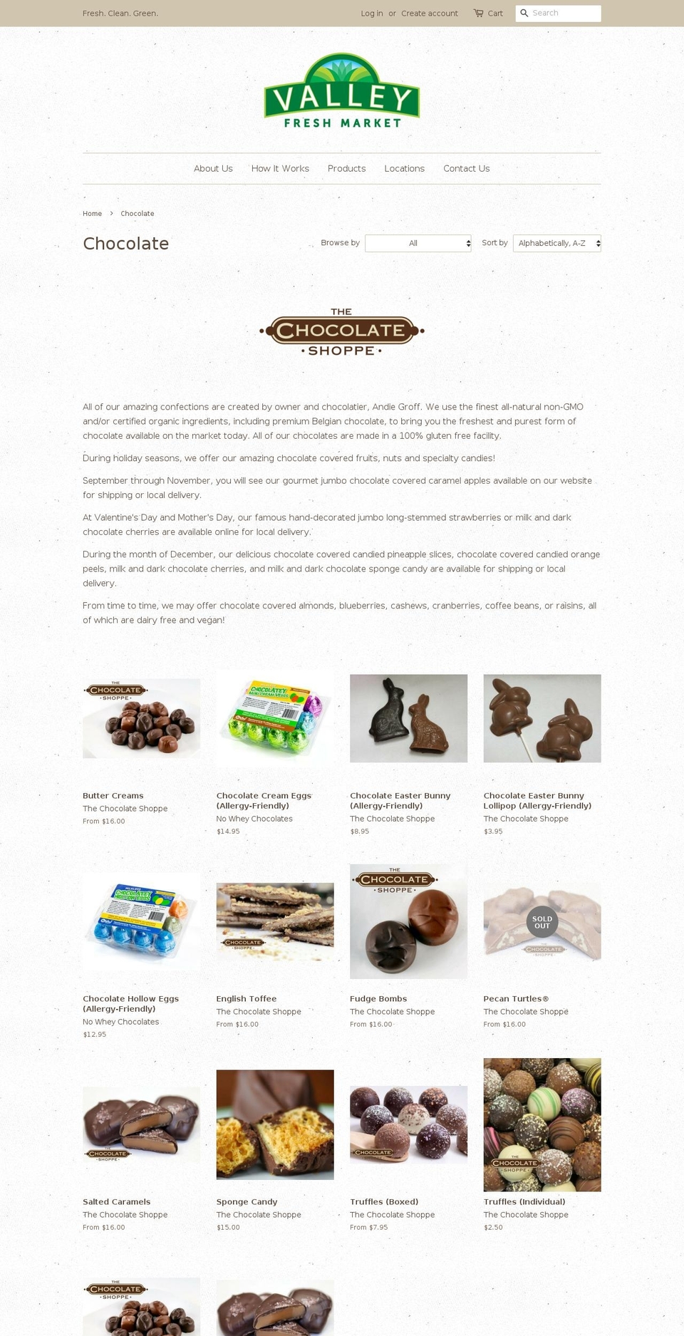 chocolate-shoppe.com shopify website screenshot