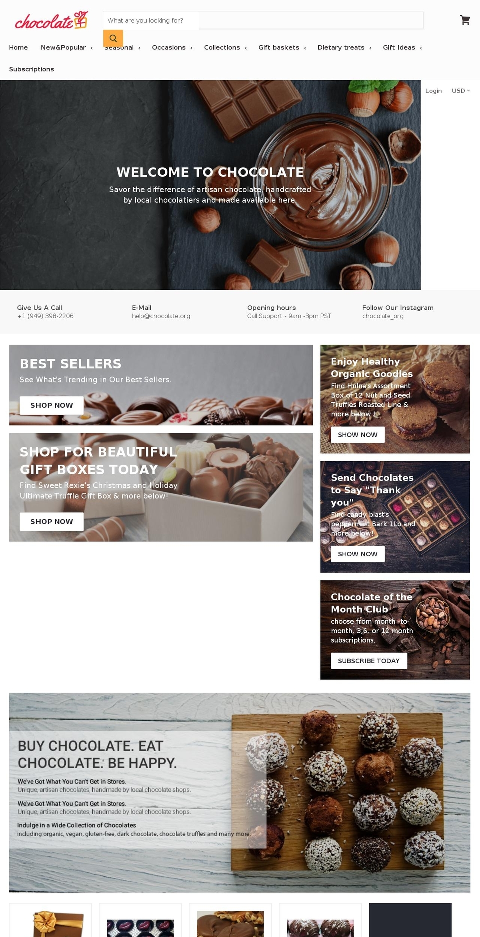 chocolate.org shopify website screenshot