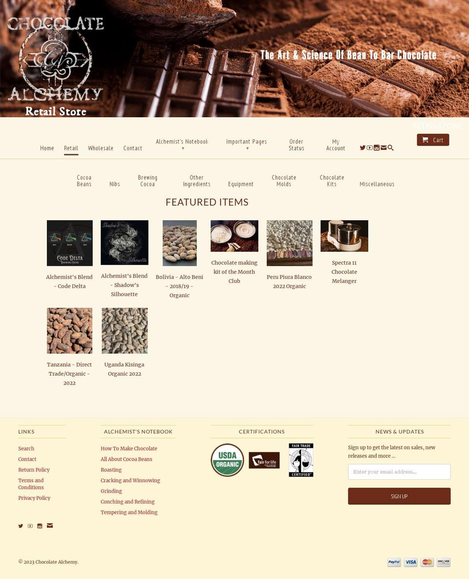 chocolatealchemy.myshopify.com shopify website screenshot