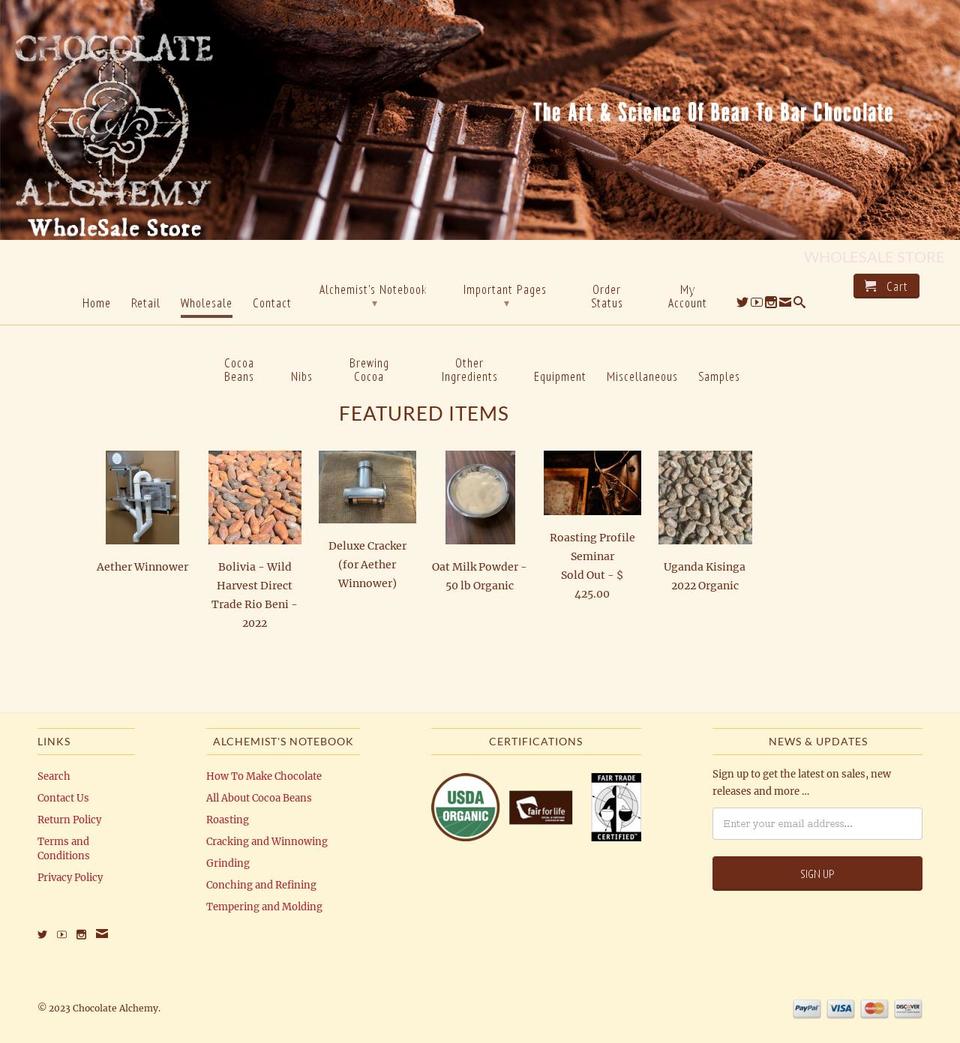 chocolatealchemy2.myshopify.com shopify website screenshot