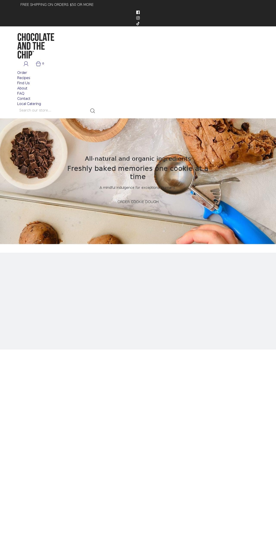 chocolateandthechip.com shopify website screenshot