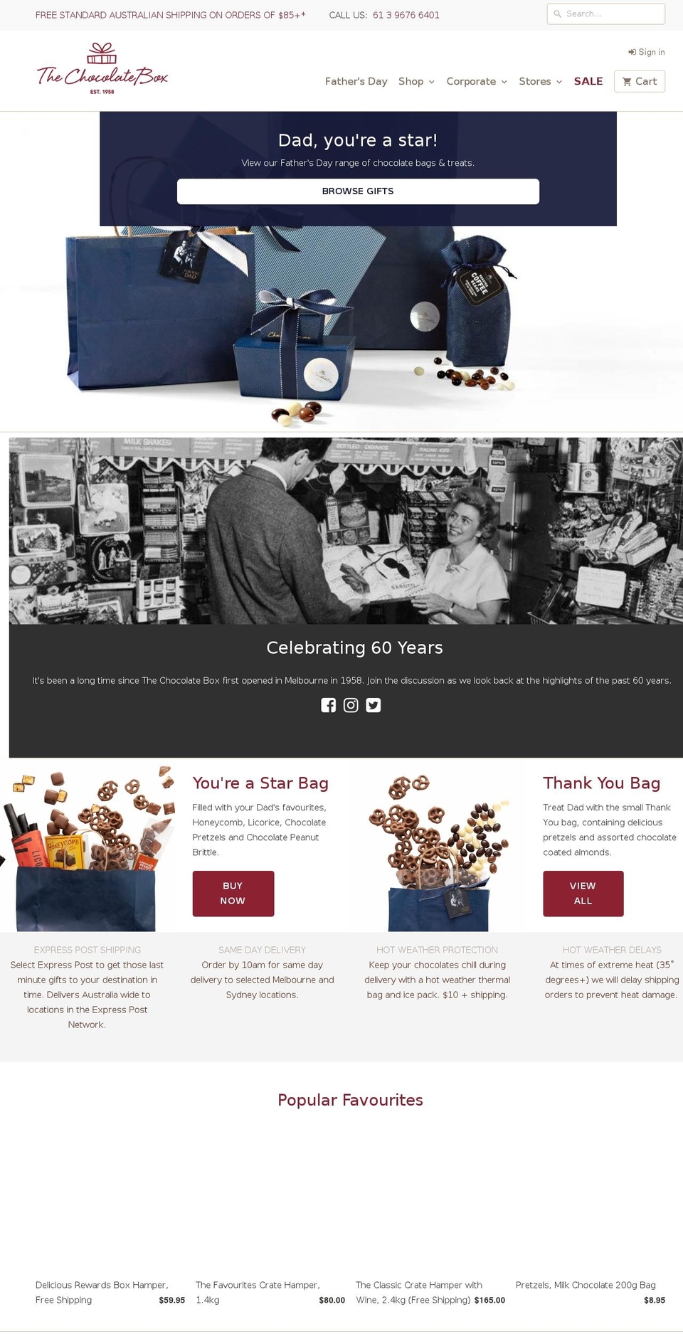 chocolatebox.com.au shopify website screenshot
