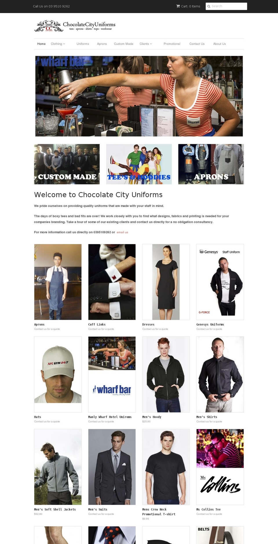 chocolatecityuniforms.com shopify website screenshot