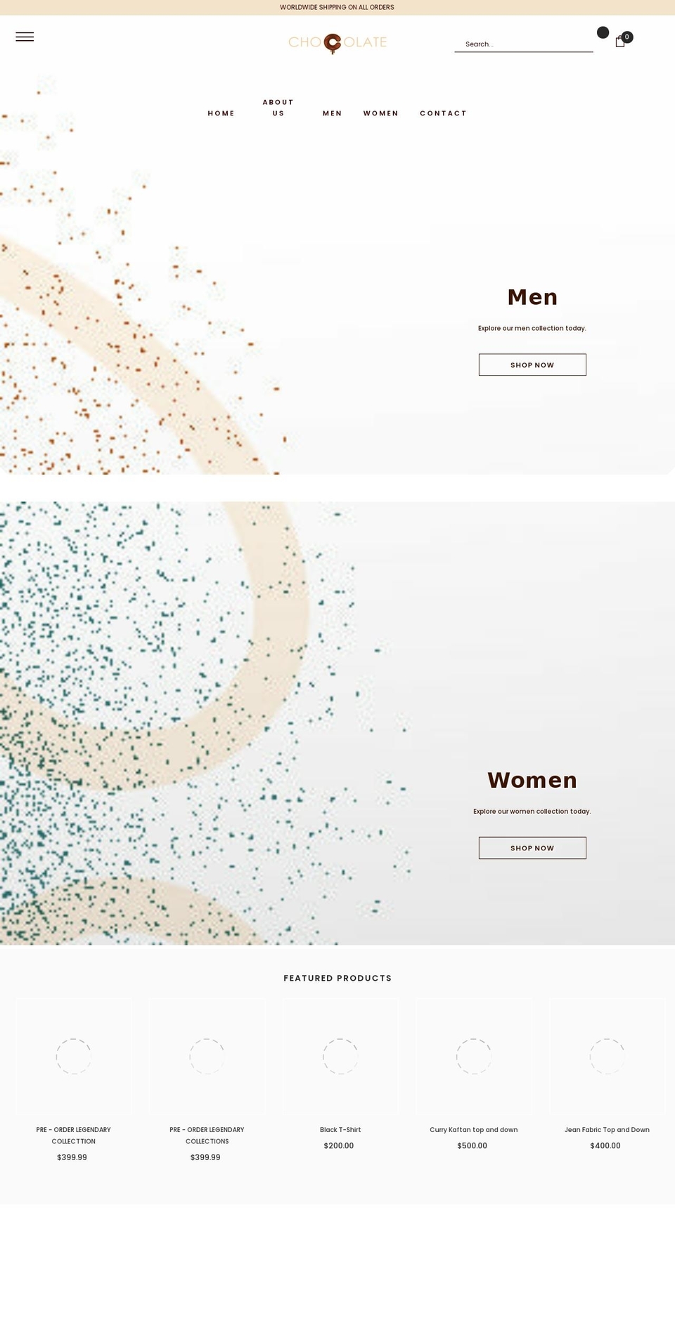 chocolateclothesglobal.com shopify website screenshot