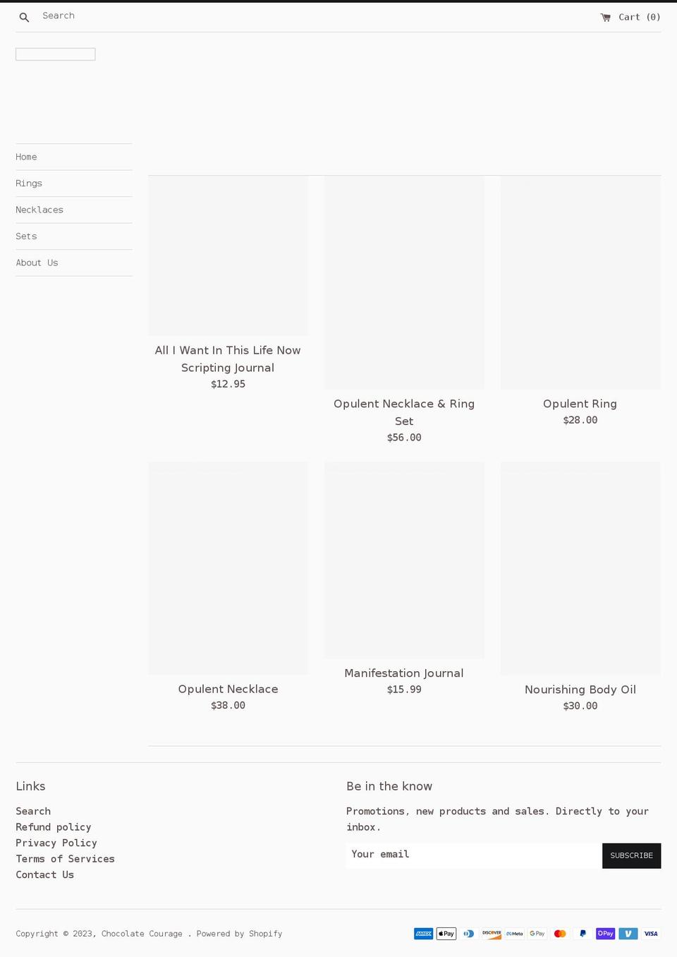 chocolatecourage.com shopify website screenshot