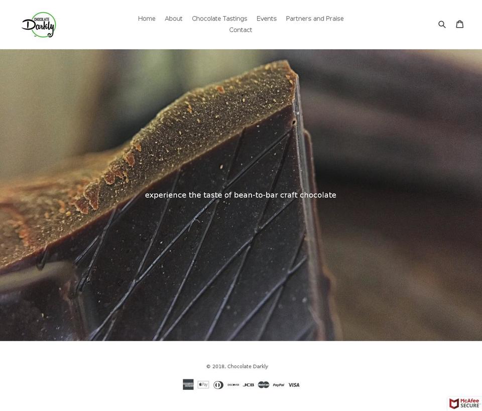 chocolatedarkly.com — Shopify storefront screenshot