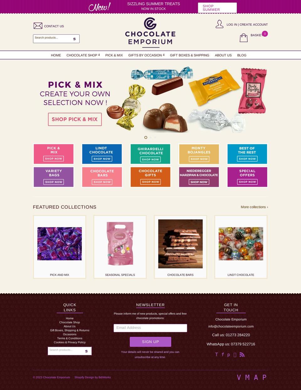 chocolateemporium.com shopify website screenshot
