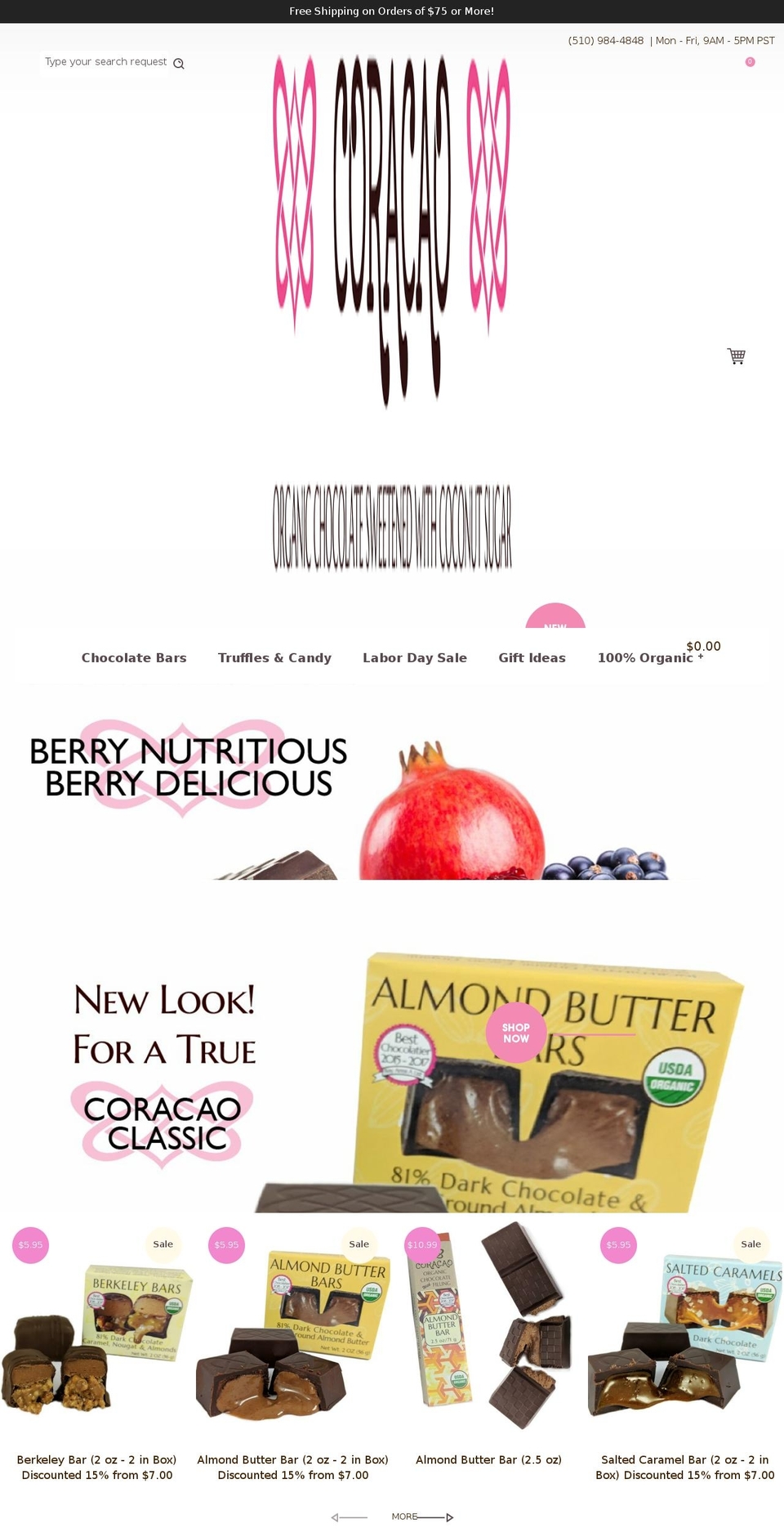 Coracao Shopify theme site example chocolateforpresident.com