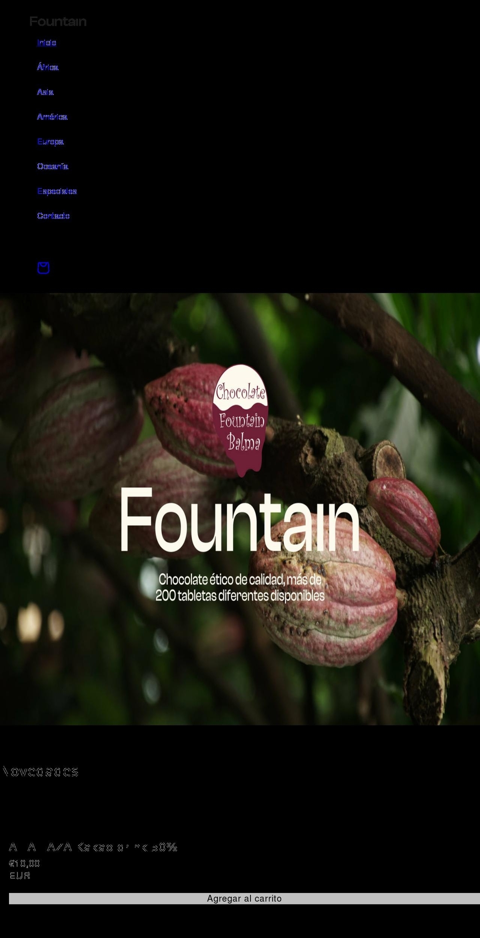 chocolatefountain.es shopify website screenshot