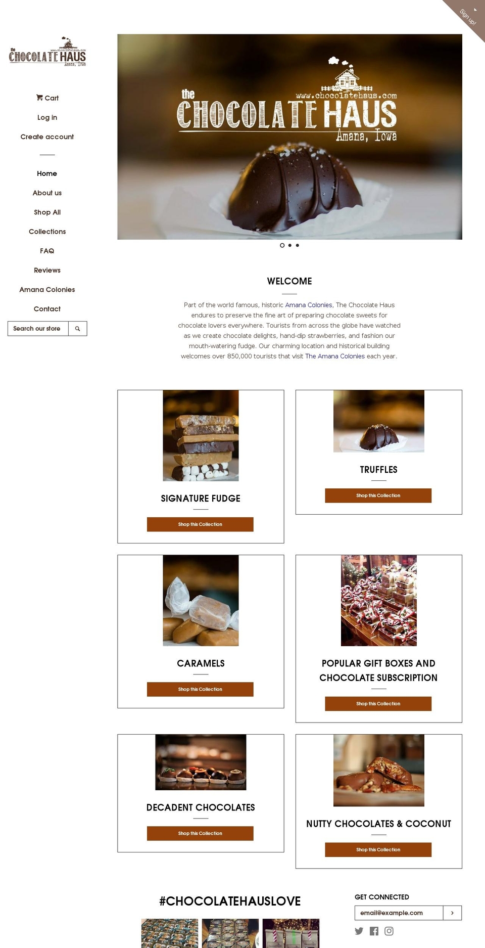 chocolatehaus.com shopify website screenshot