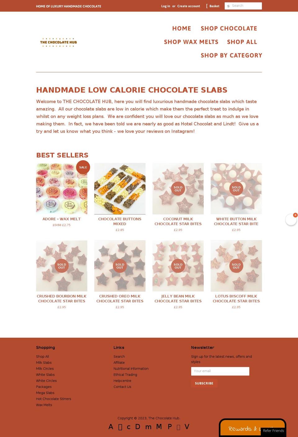 chocolatehub.co.uk shopify website screenshot