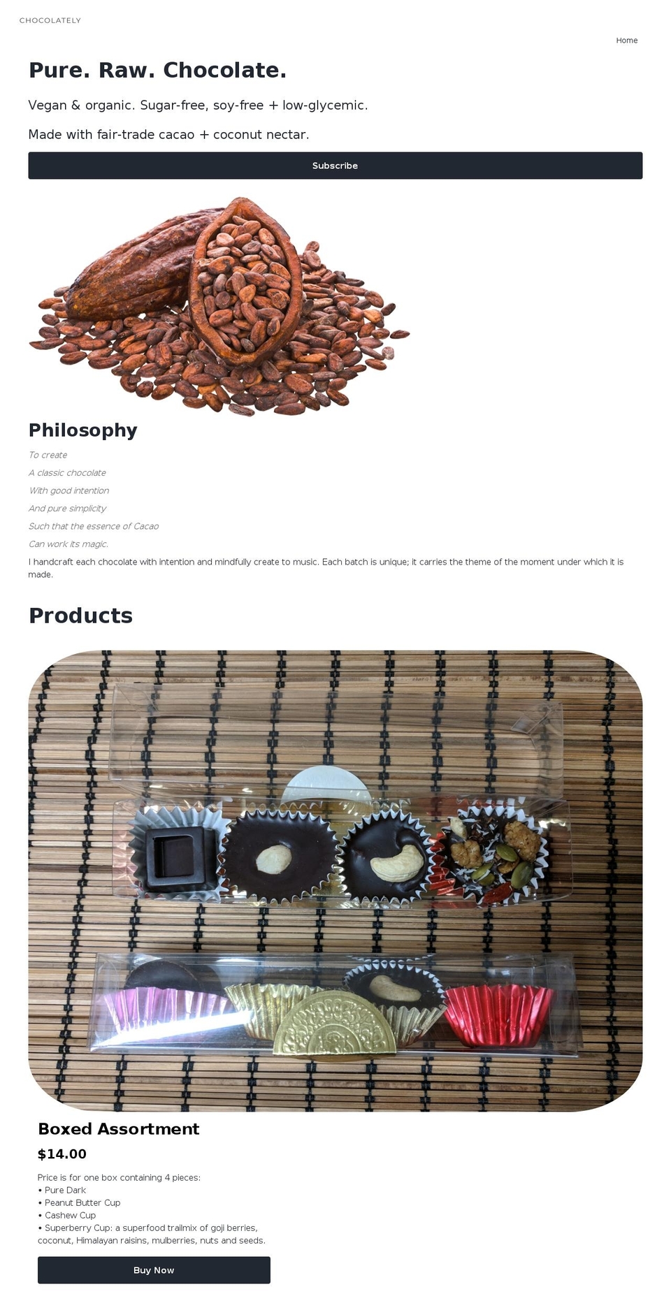 chocolately.net shopify website screenshot