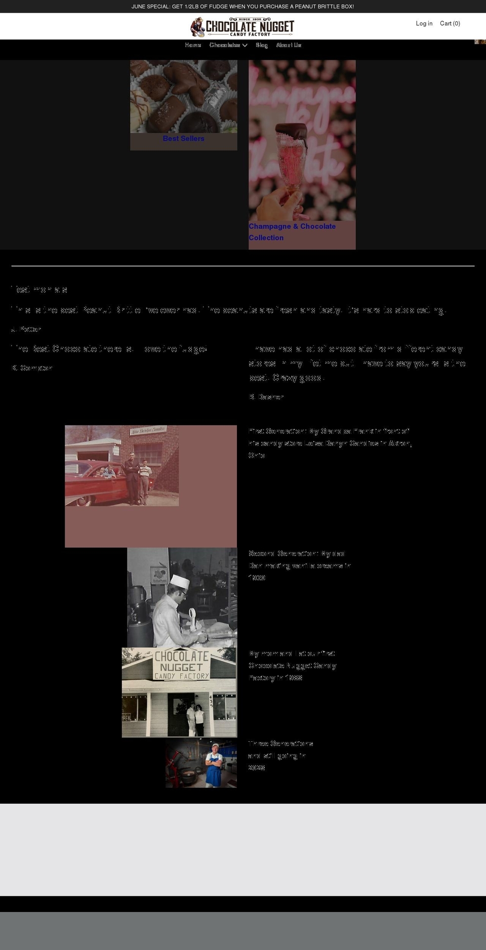 chocolatenuggetcandyfactory.com shopify website screenshot