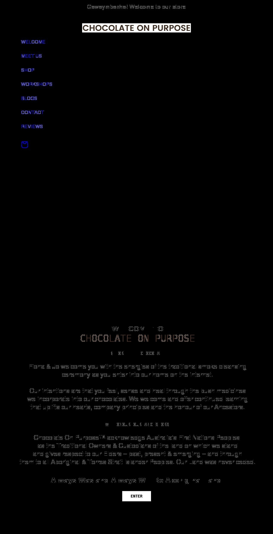 chocolateonpurpose.com.au shopify website screenshot