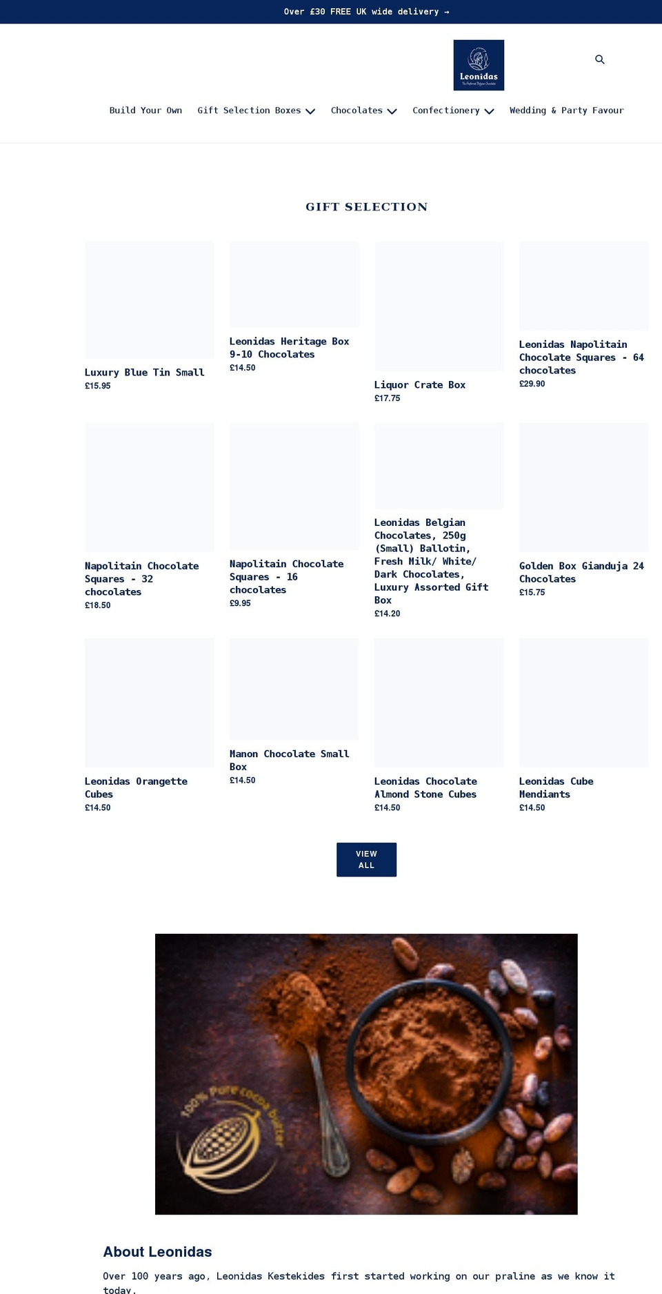 chocolateorders.com shopify website screenshot